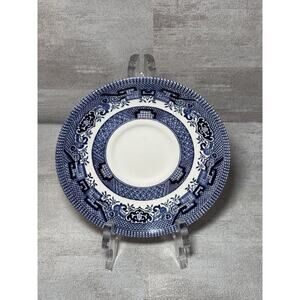 Vintage Churchill China England Blue Willow Coffee Tea Cup Saucer 5.5"